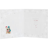 Christmas card featuring Boofles in a festive frame for Auntie and Uncle, by UK Greetings.