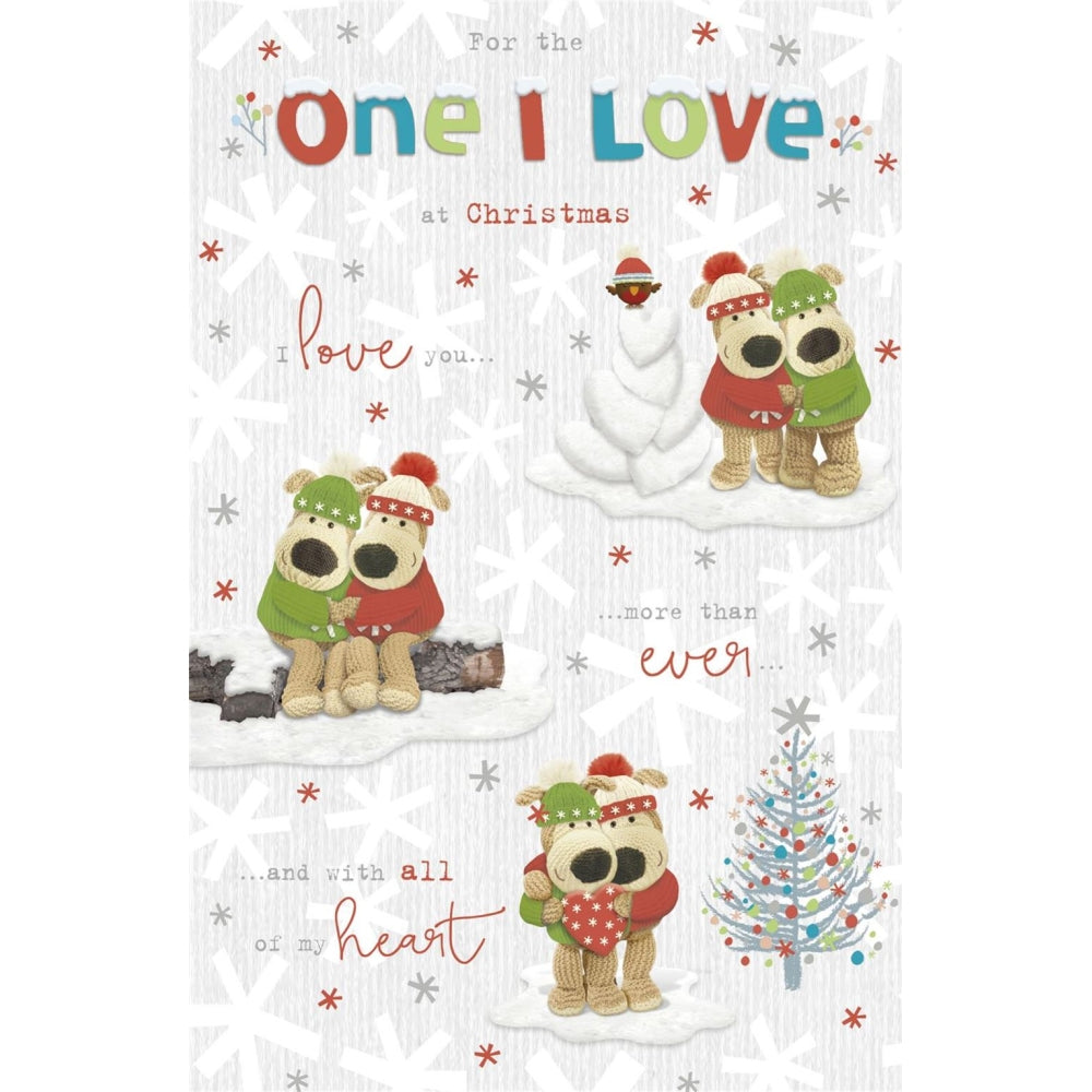 UK Greetings Boofle and Storyboard I Love Christmas Card featuring festive holiday design and cheerful holiday message