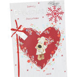 UK Greetings Boofle Christmas card featuring a heart wreath, perfect for daughters, with festive holiday design and cheerful illustrations.
