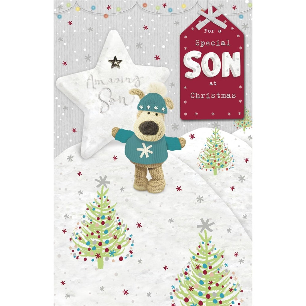 UK Greetings Boofle on Snow Mountain Christmas Card featuring festive holiday illustration with Boofle character and snowy mountain background.