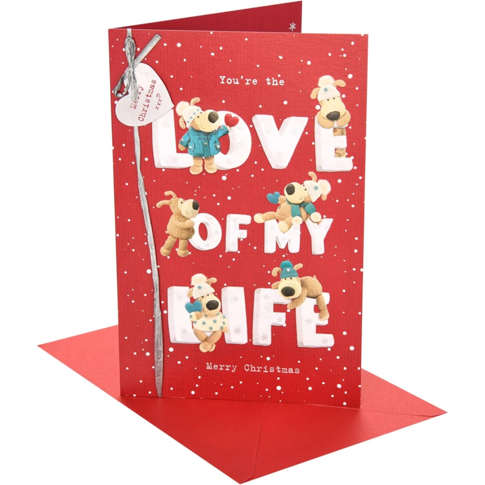 UK Greetings Boofles Christmas Card by Lettering Love of Life featuring colorful festive illustrations and holiday greetings