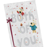 UK Greetings Boofles Christmas card featuring a standing Boofles character beside "Both of You" lettering for holiday greetings.