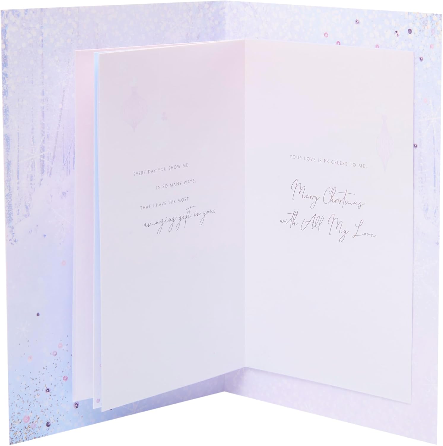 UK Greetings Christmas Card for Wife featuring a beautiful snow scene with festive holiday imagery and elegant design.