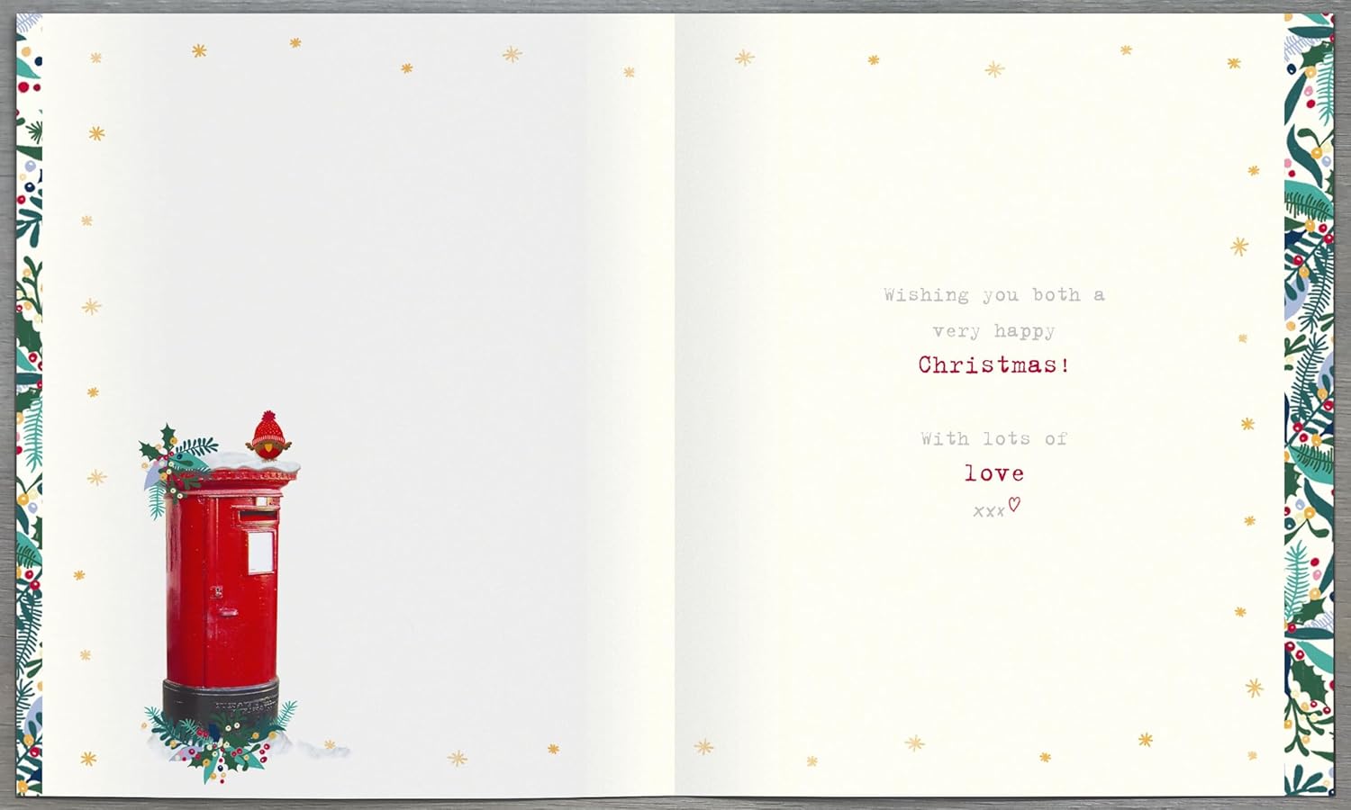 UK Greetings Boofle Christmas greeting card featuring cute cartoon dog for a special auntie and uncle.