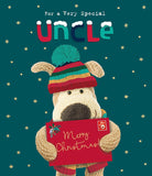 UK Greetings Boofle Christmas greeting card featuring a cute design for Uncle Jolly, perfect for holiday celebrations.