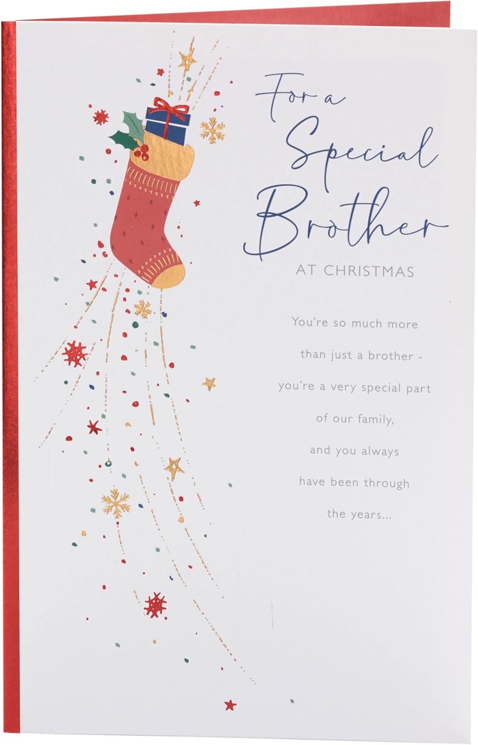 UK Greetings Christmas card for brother featuring a sentimental design, perfect for holiday greetings to your brother.