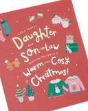 UK Greetings Christmas greeting card for daughter and son-in-law featuring a sweet, cozy design, perfect for holiday wishes.