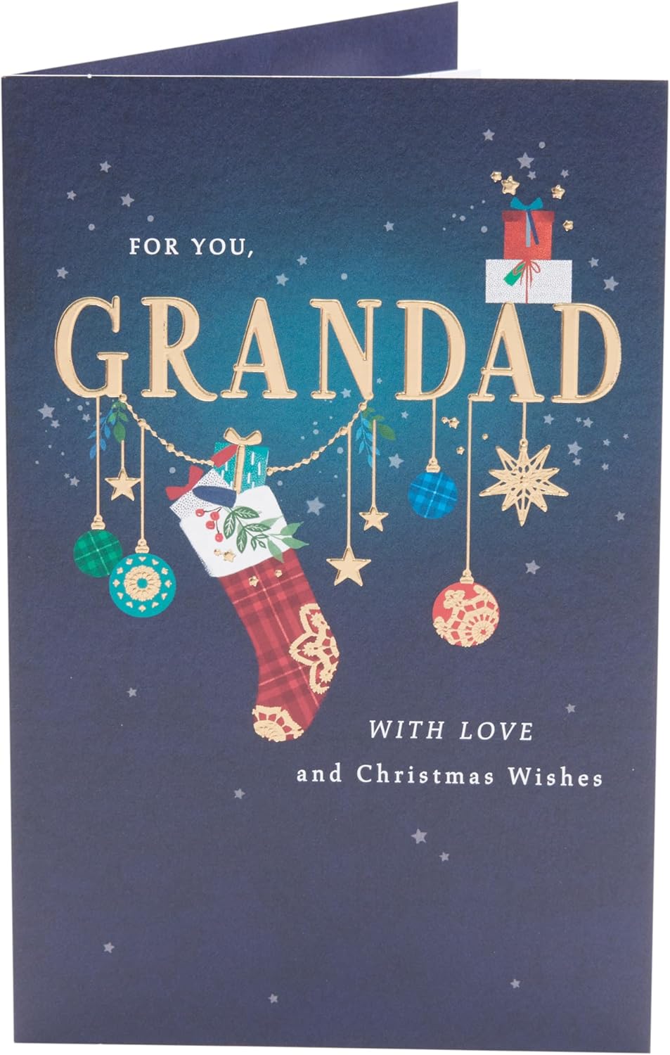 UK Greetings Christmas greeting card for Grandad featuring festive holiday design and cheerful Christmas wishes.