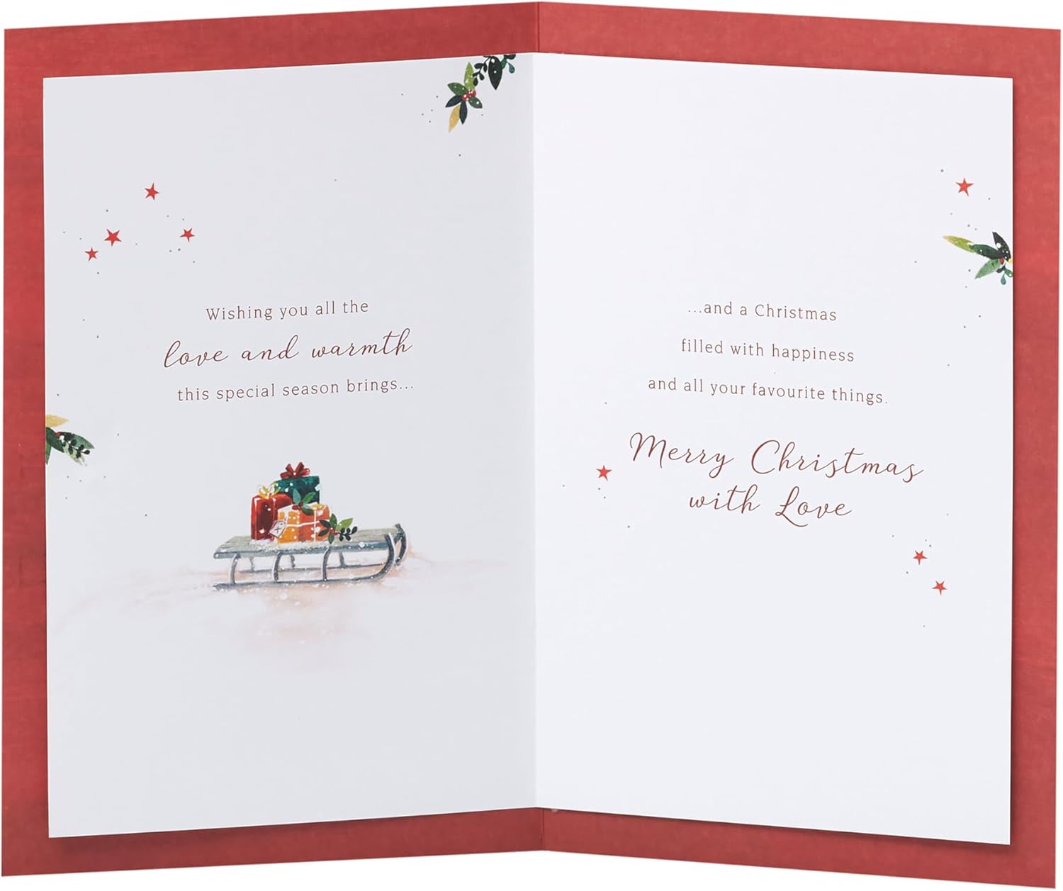 UK Greetings Christmas greeting card for grandma and grandad featuring a snowy door design with festive holiday imagery.