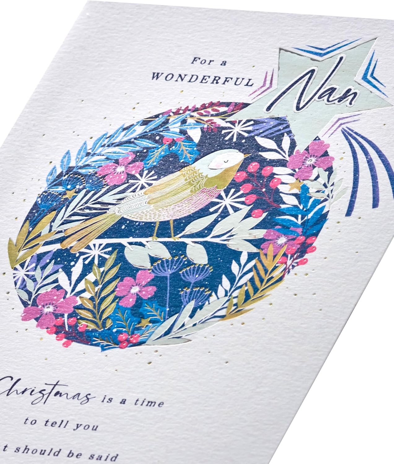 UK Greetings Christmas card for Nan featuring a heartfelt robin design, perfect for festive holiday greetings.