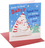 UK Greetings Christmas greeting card for Daddy featuring a festive design with cute polar bears and holiday decorations.