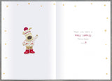 UK Greetings Christmas greeting card for Gran featuring cute Boofle and poinsettia blooms in a festive holiday design.