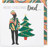 UK Greetings Kindred X Afrotouch Dad Christmas Card featuring festive design and heartfelt holiday message.