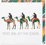 UK Greetings Christmas greeting card featuring Peace and Joy theme, with colorful festive design for holiday wishes.