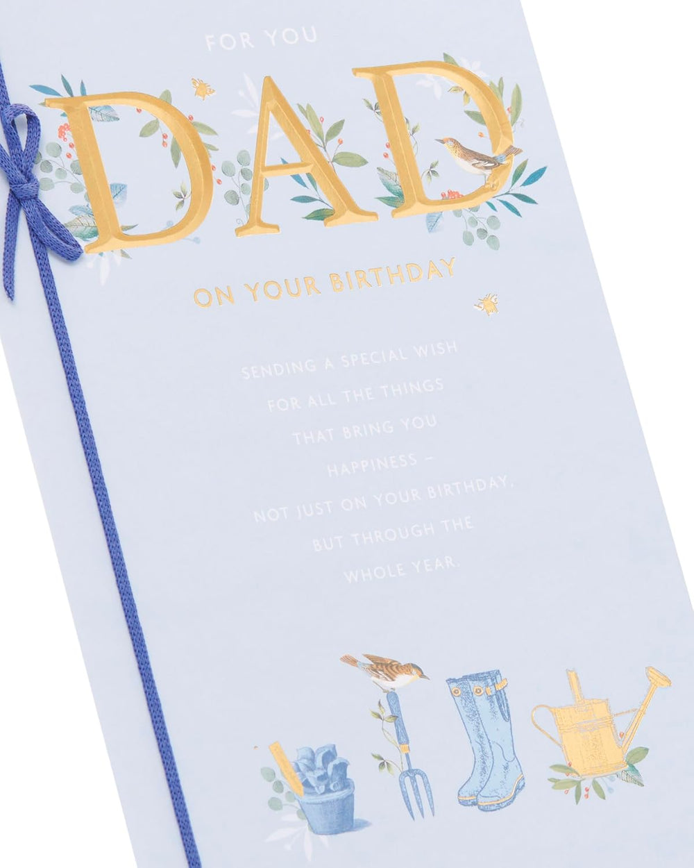 UK Greetings Dad birthday card with cheerful design and heartfelt message, suitable for celebrating dad's special day.