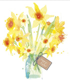 UK Greetings Easter card featuring artistic daffodils with embellishments, perfect for spring holiday Easter greetings.