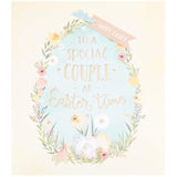 UK Greetings Easter Card for a special couple with floral eggs design, featuring colorful spring-themed floral and egg illustrations.