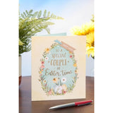 UK Greetings Easter Card for a Special Couple featuring a floral eggs design with colorful spring imagery.
