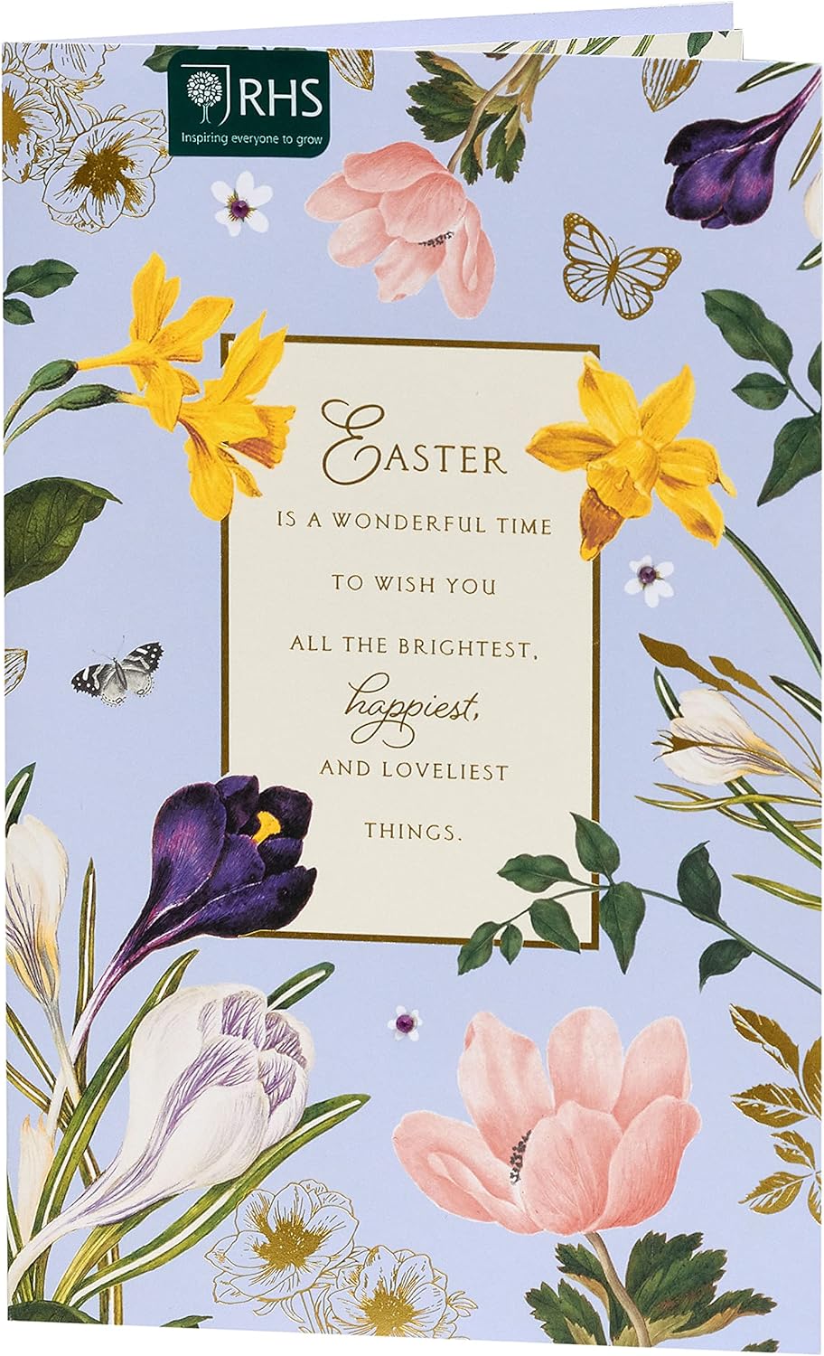 UK Greetings Easter card for him, her, or friend with traditional design and envelope, featuring festive Easter imagery.