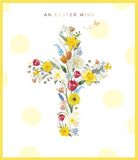 UK Greetings Easter card featuring a wish cross design with foiled accents and embellishments, perfect for celebrating Easter.