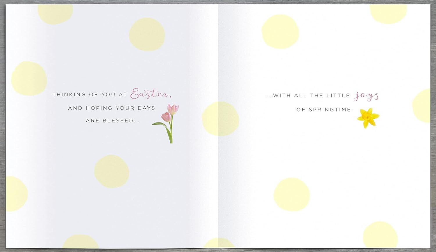 UK Greetings Wish Cross Easter Card with foiled and embellished design, featuring colorful festive imagery for Easter celebrations.