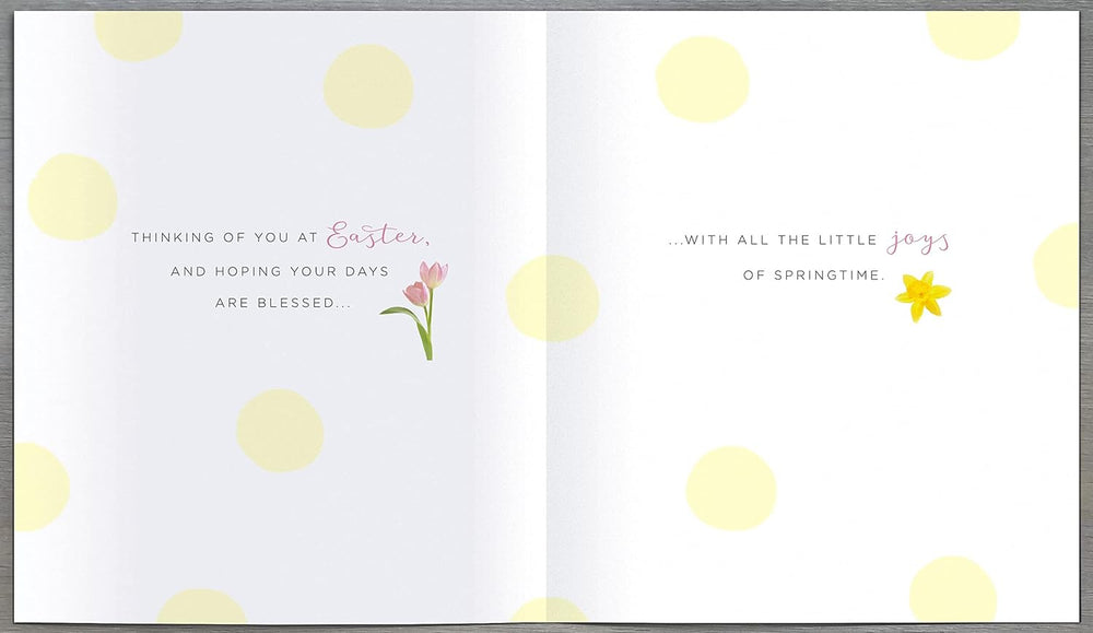 UK Greetings Wish Cross Easter Card with foiled and embellished design, featuring colorful festive imagery for Easter celebrations.