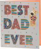 UK Greetings Boofle Father's Day Card showing a cute Boofle character with colorful Father's Day message.