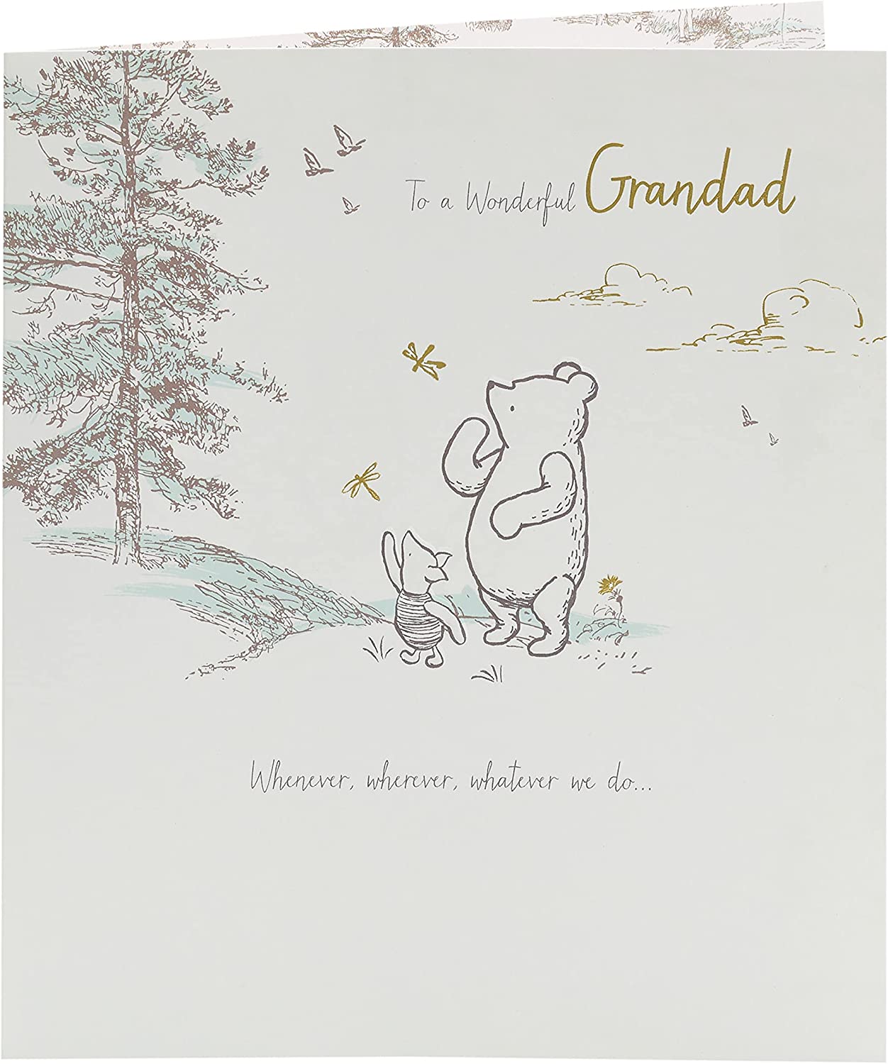 Disney Winnie the Pooh Grandad Father's Day Card by UK Greetings featuring Pooh bear and heartfelt message for Grandad.