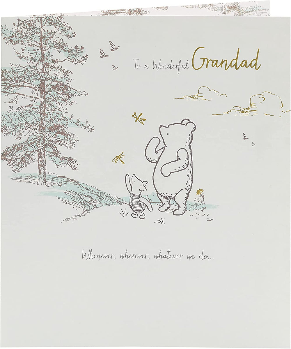 Disney Winnie the Pooh Grandad Father's Day Card by UK Greetings featuring Pooh bear and heartfelt message for Grandad.