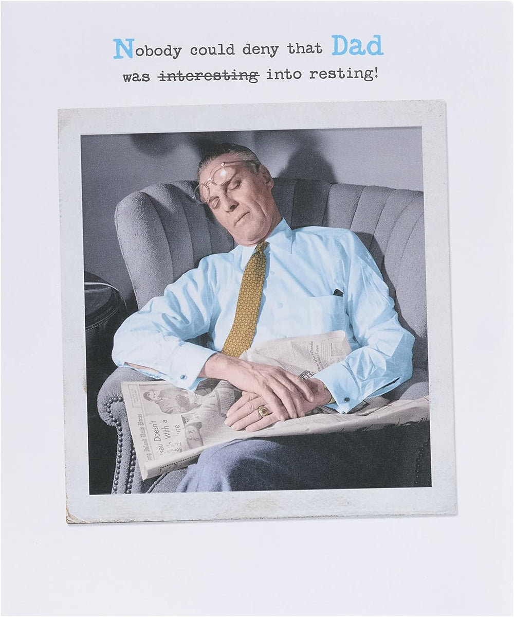 UK Greetings Father's Day Card featuring a humorous joke design for dads, perfect for celebrating Father's Day.