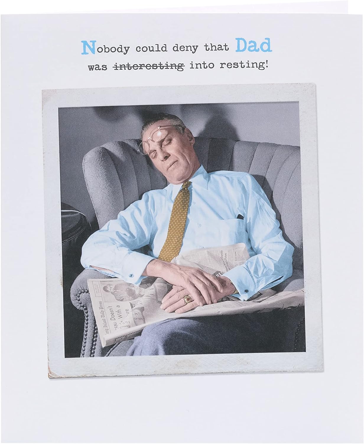 UK Greetings Father's Day card with funny joke design, featuring humorous illustrations for celebrating Dad.