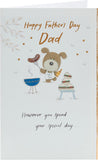 UK Greetings Father's Day card featuring a sweet barbeque design, perfect for celebrating dads on Father's Day.