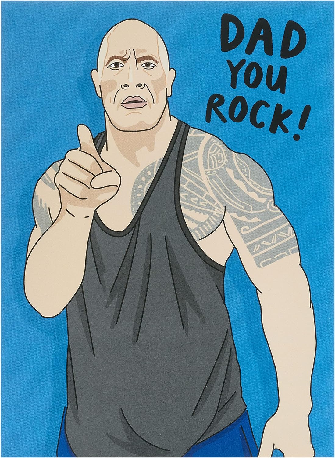 UK Greetings The Rock Father's Day Card for Dad showing a colorful design with bold text, perfect for celebrating Father’s Day.