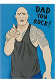 UK Greetings Father's Day Card for Dad featuring The Rock design, ideal for celebrating Fathers Day with a fun, themed card.