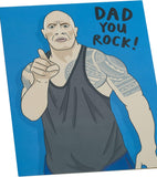 UK Greetings Father's Day Card for Dad featuring The Rock design, perfect for celebrating Father's Day with a fun, themed greeting card.