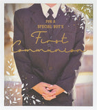 UK Greetings First Communion Card for boys, featuring religious symbols and heartfelt design, ideal for special religious occasions.