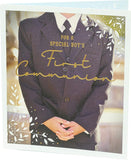 UK Greetings First Communion Card for boys featuring religious symbols and celebratory design, ideal for special religious occasions.