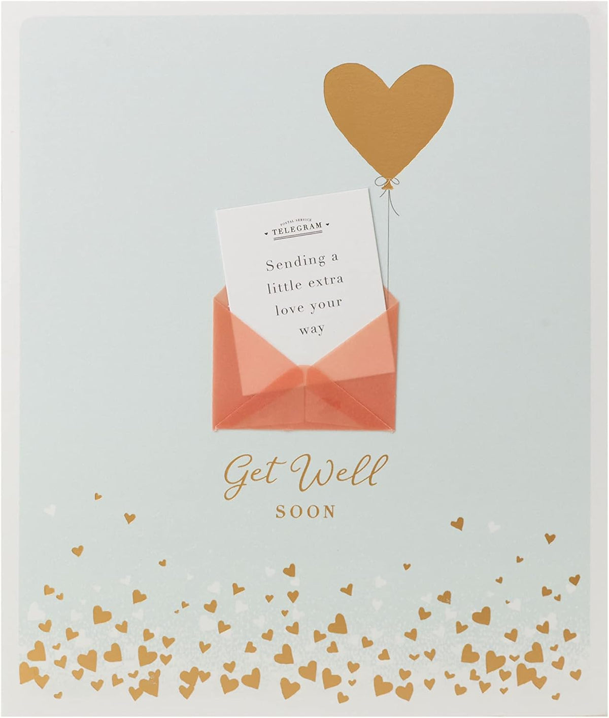 UK Greetings Get Well Soon Card featuring colorful floral design and heartfelt message to send love and encouragement.