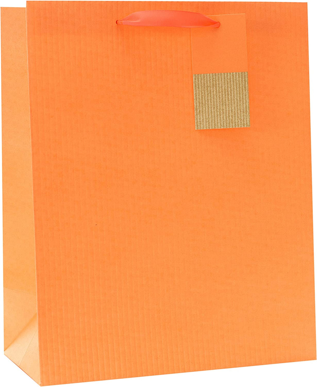 Bright orange large gift bag by UK Greetings, featuring sturdy handles and ample space for gift packaging.