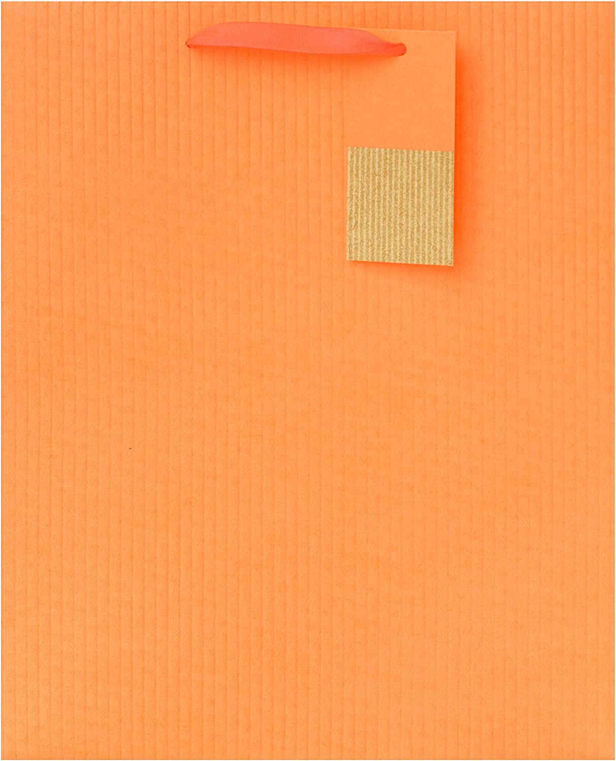 Bright orange large gift bag by UK Greetings, featuring sturdy handles and vibrant color for gift presentation.