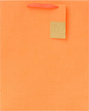 Bright orange large gift bag by UK Greetings, featuring sturdy handles and vibrant color for gift presentation.