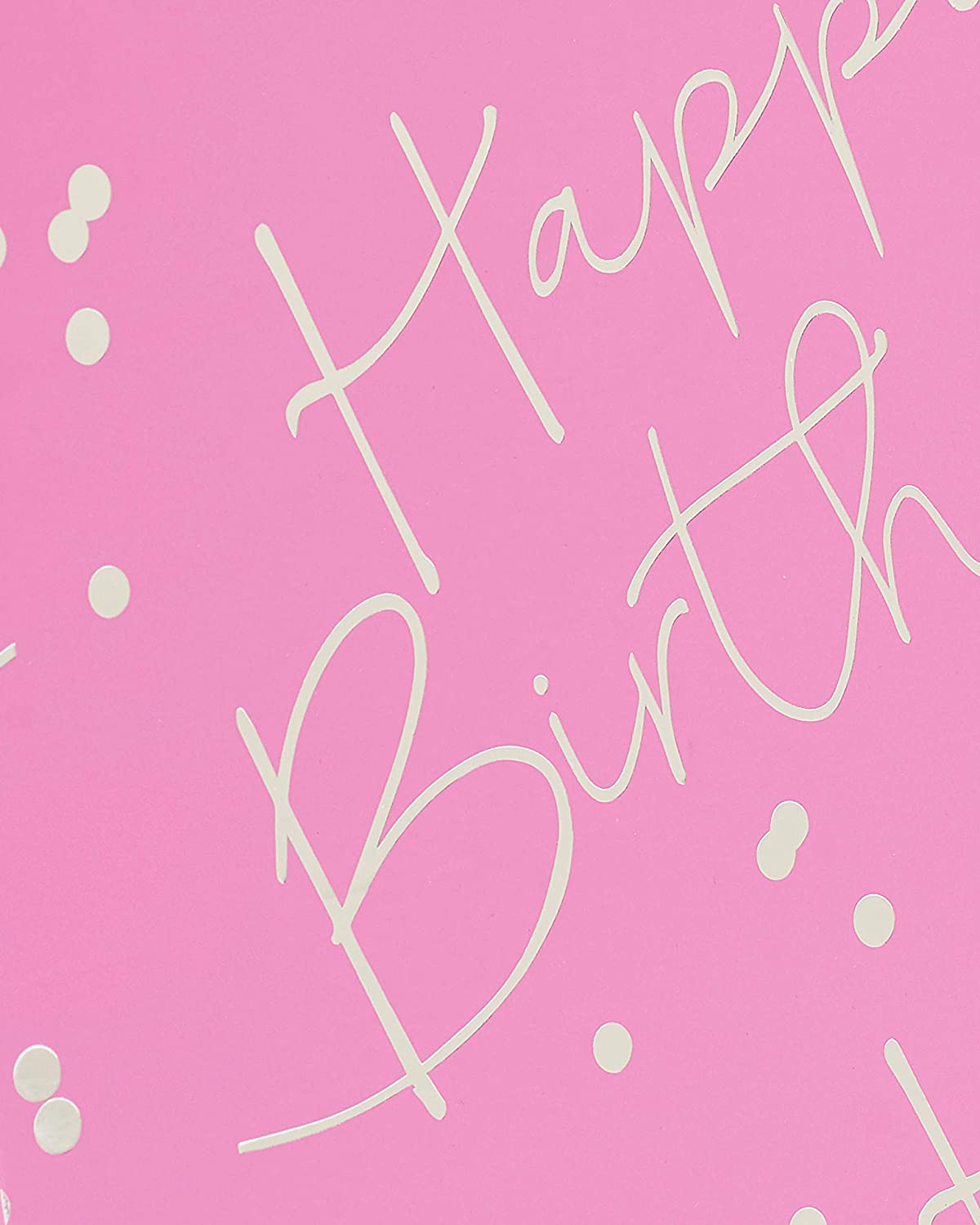Large pink UK Greetings female birthday gift bag with happy birthday design, suitable for special celebrations and gift packaging.