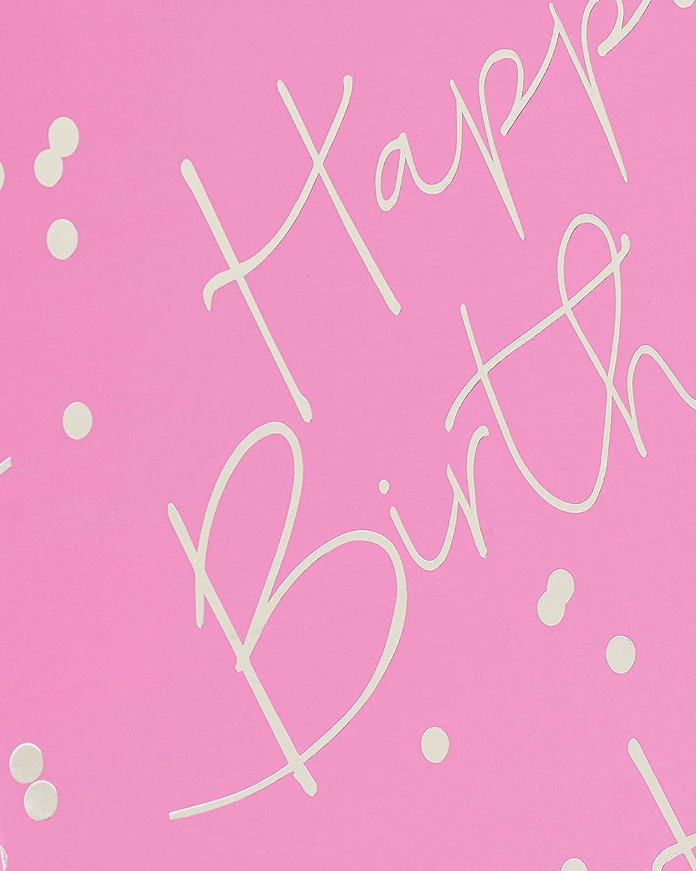 Large pink UK Greetings female birthday gift bag with happy birthday design, suitable for special celebrations and gift packaging.