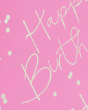 Large pink UK Greetings female birthday gift bag with happy birthday design, suitable for special celebrations and gift packaging.