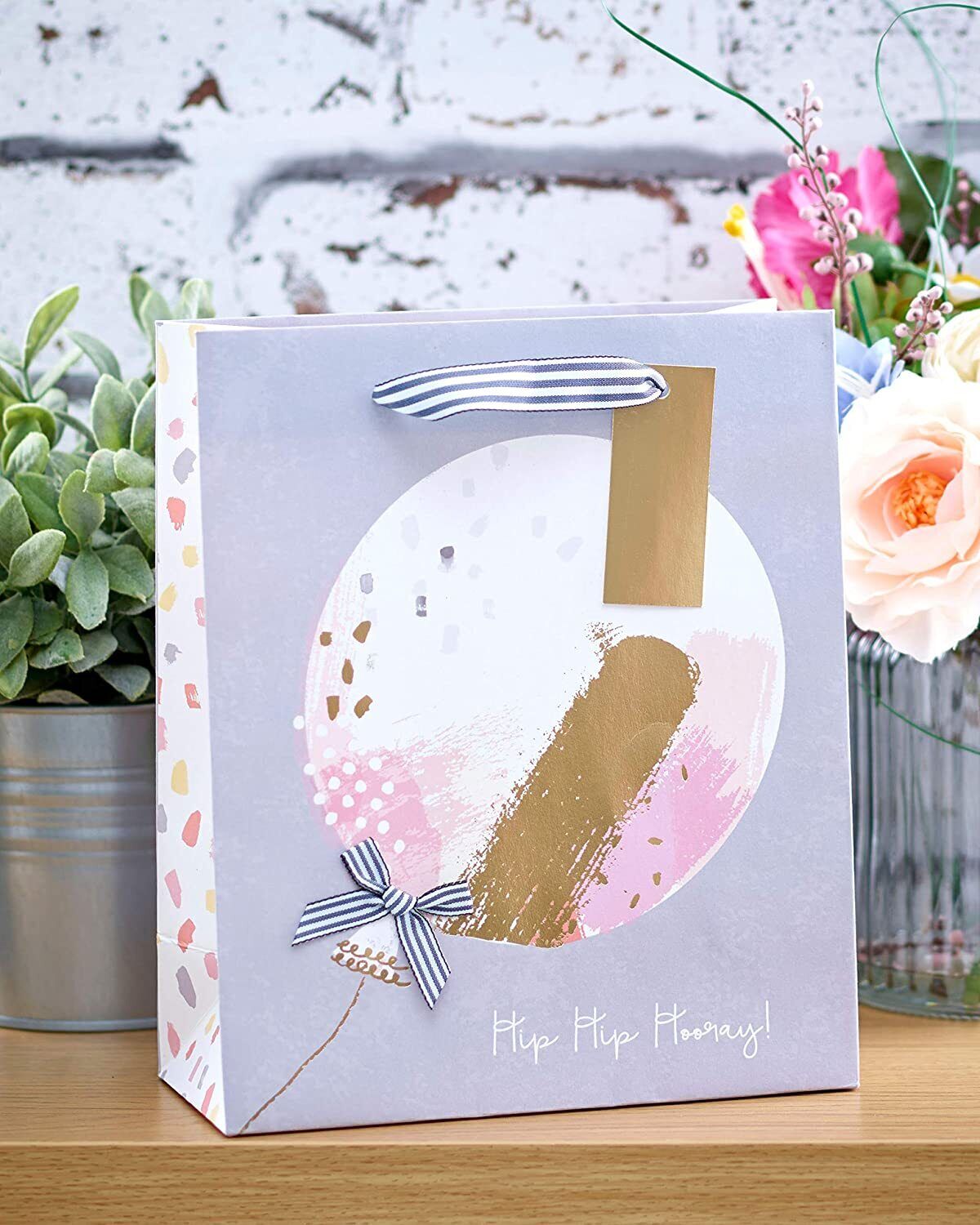 UK Greetings gift bag for presents, featuring a cheerful design perfect for bridesmaids, suitable for gift packaging.