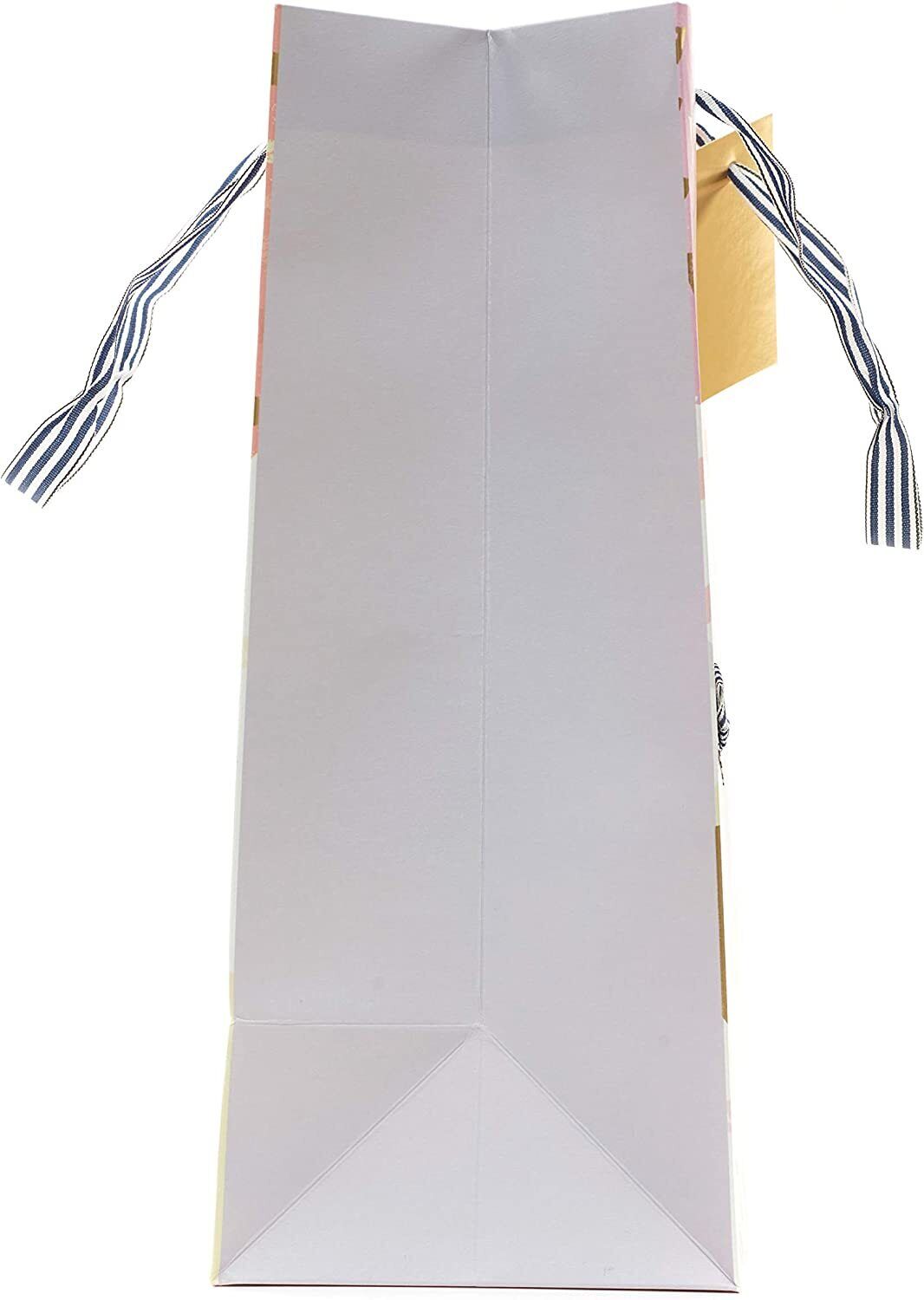 UK Greetings large birthday gift bag with gold foil balloon design, featuring vibrant colors and decorative handles for special celebrations.