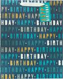 Large blue UK Greetings Happy Birthday gift bag with "Happy Birthday" text and decorative design, perfect for special celebrations.