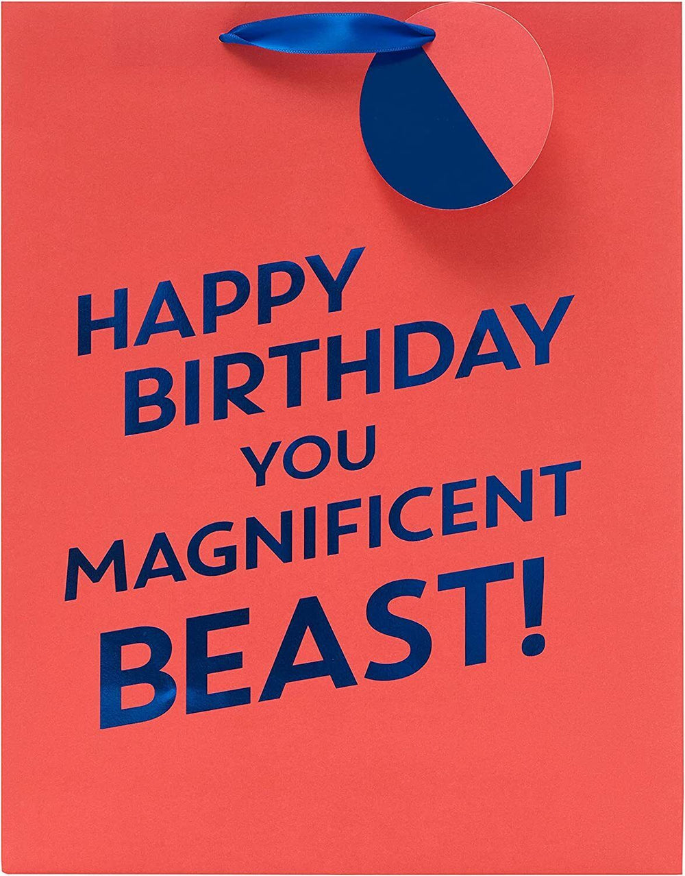 UK Greetings Happy Birthday You Magnificent Beast large gift bag with colorful, playful design for birthday celebrations.