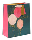 UK Greetings Let's Cabaret balloon design medium gift bag with colorful balloon patterns and festive details.