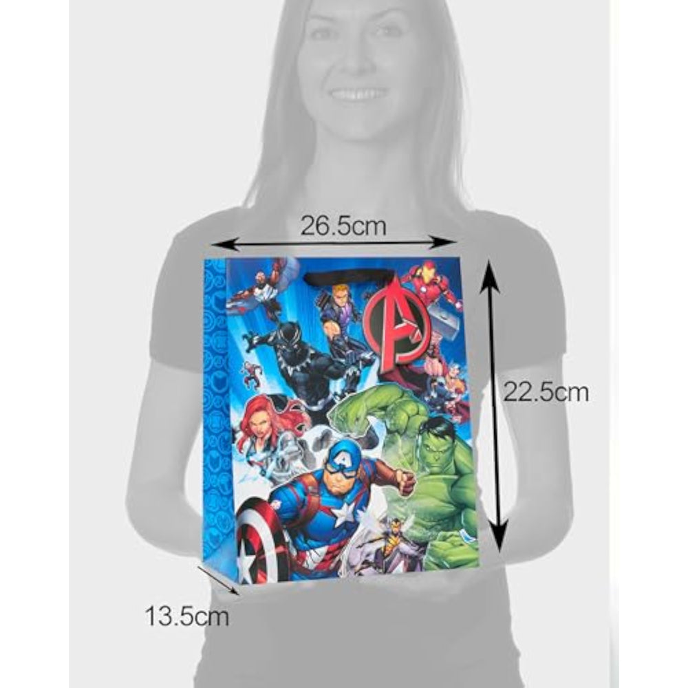 Large Marvel Avengers gift bag for boys by UK Greetings featuring superhero heroes and vibrant hero-themed design.